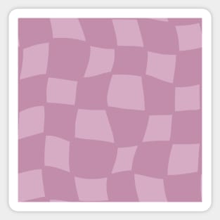 Abstract Warped Checker Board - Soft Lilac Sticker